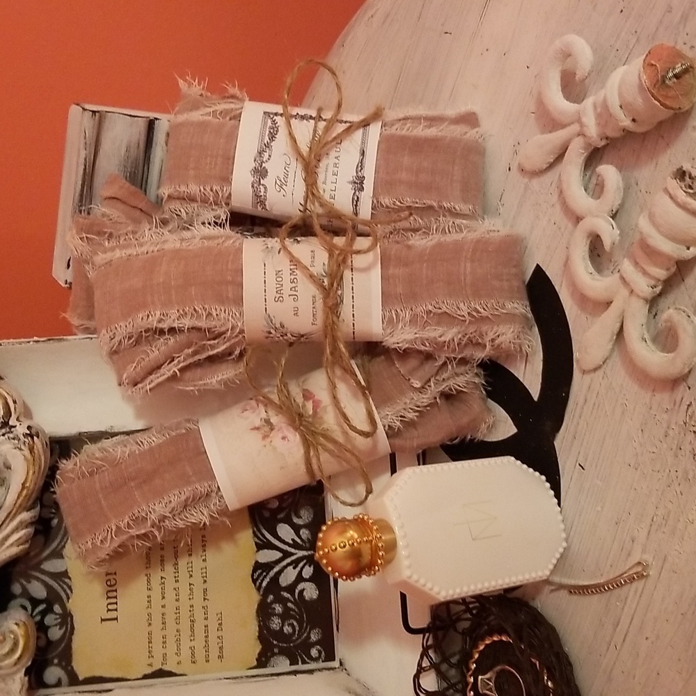 Linnen looking victorian ribbons for crafts this is for one bundle